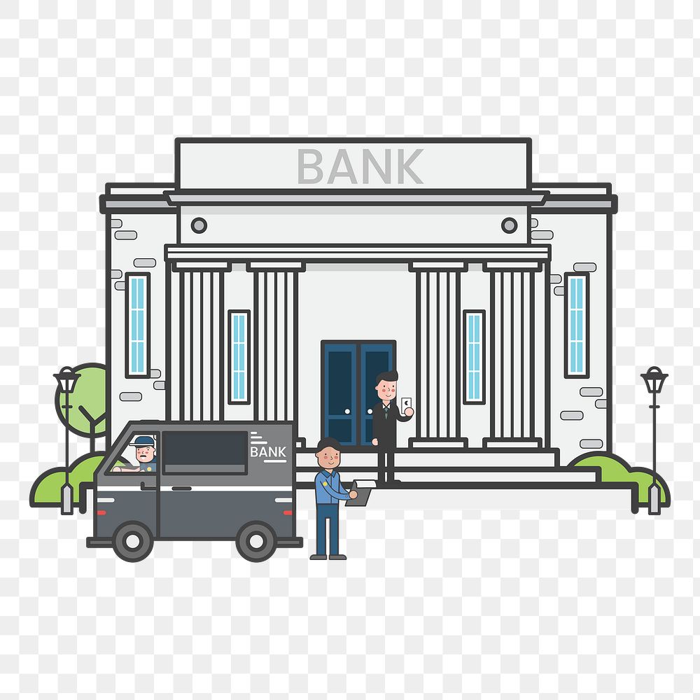 Bank png illustration, transparent background