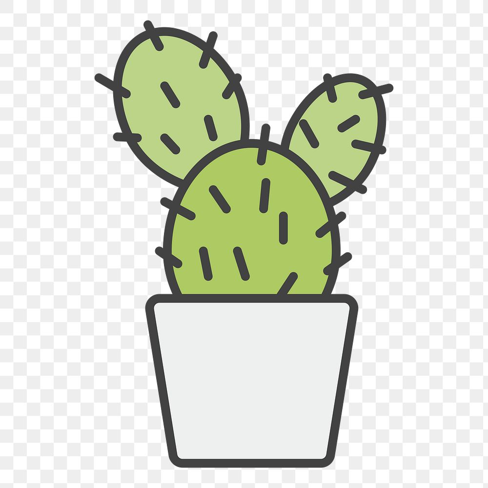 PNG Cactus illustration sticker, transparent background