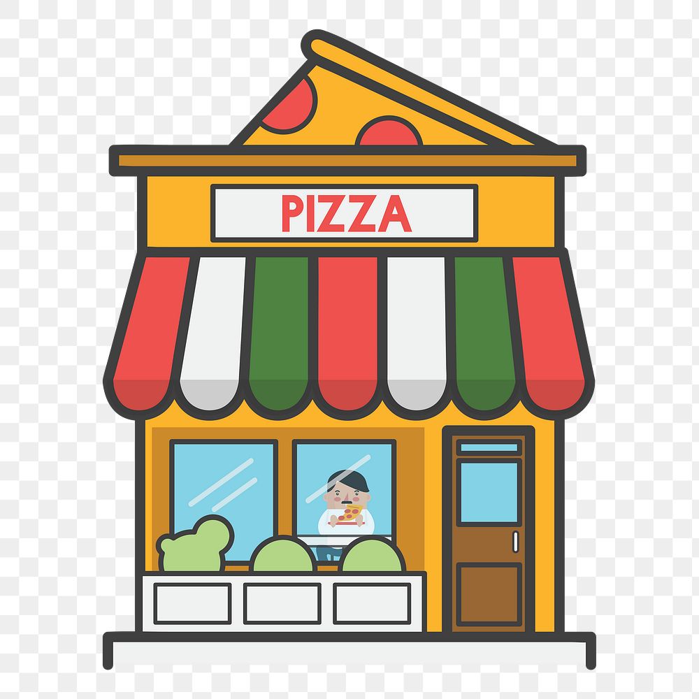 Pizza shop png illustration, transparent background
