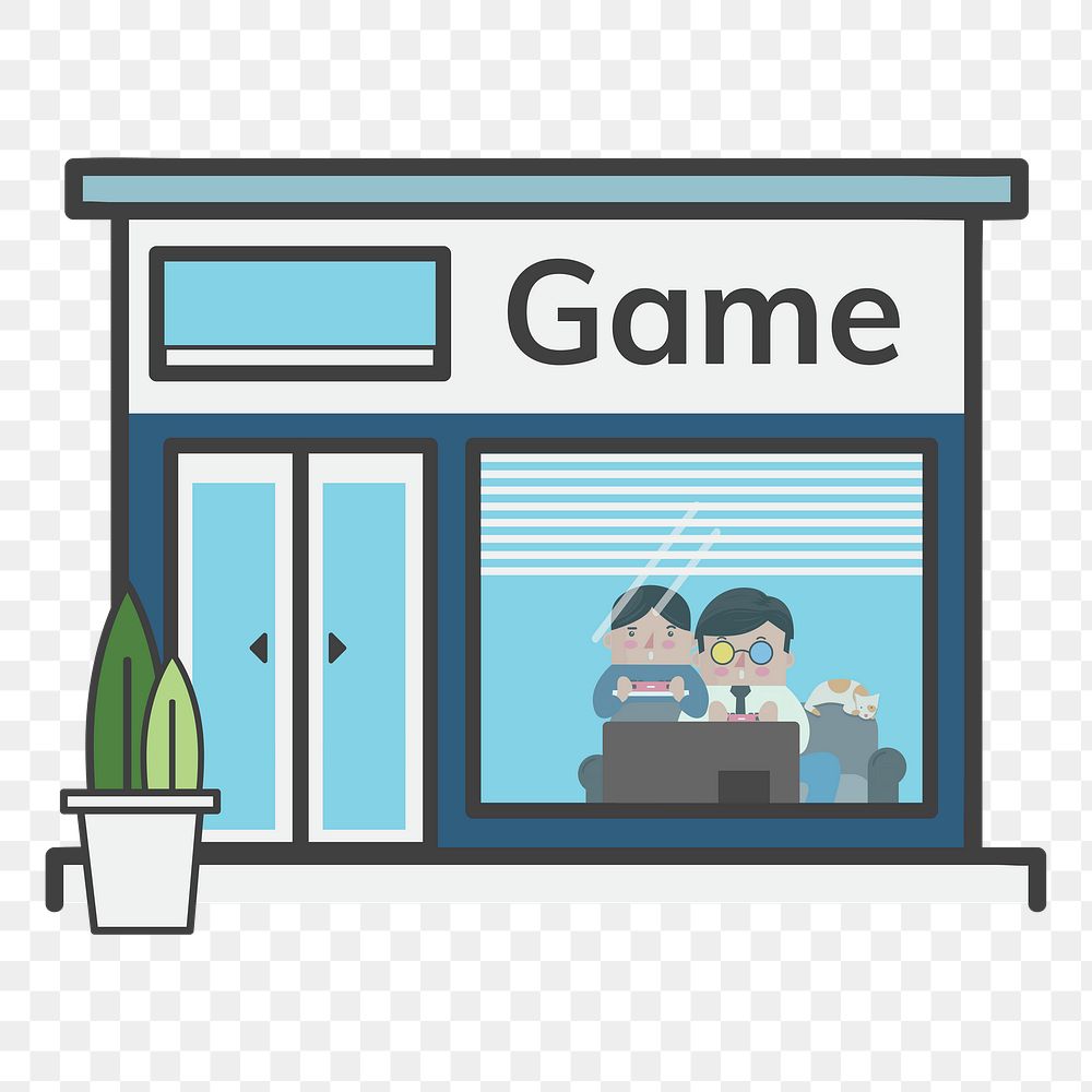Game shop png illustration, transparent background