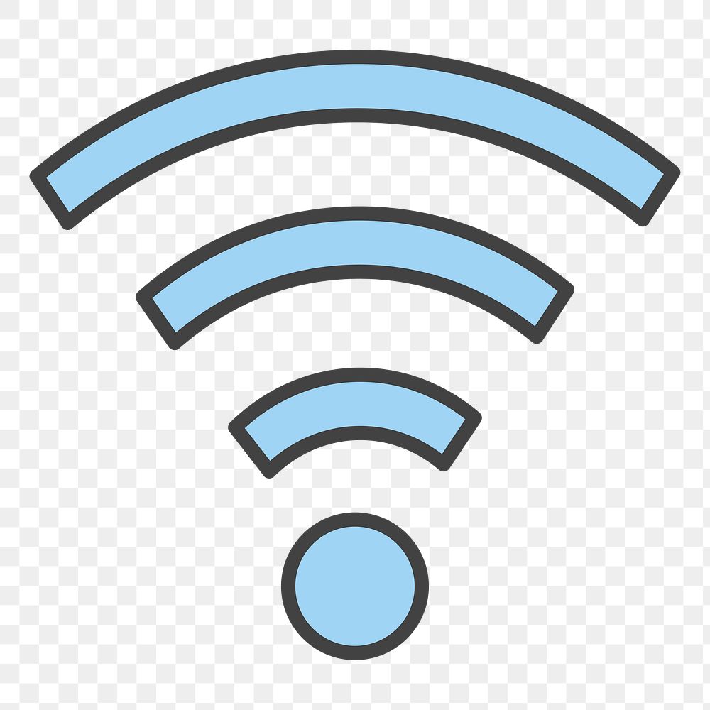 PNG wifi symbol illustration sticker, transparent background