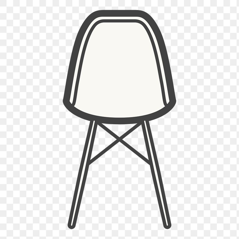 PNG Modern styled chair illustration sticker, transparent background