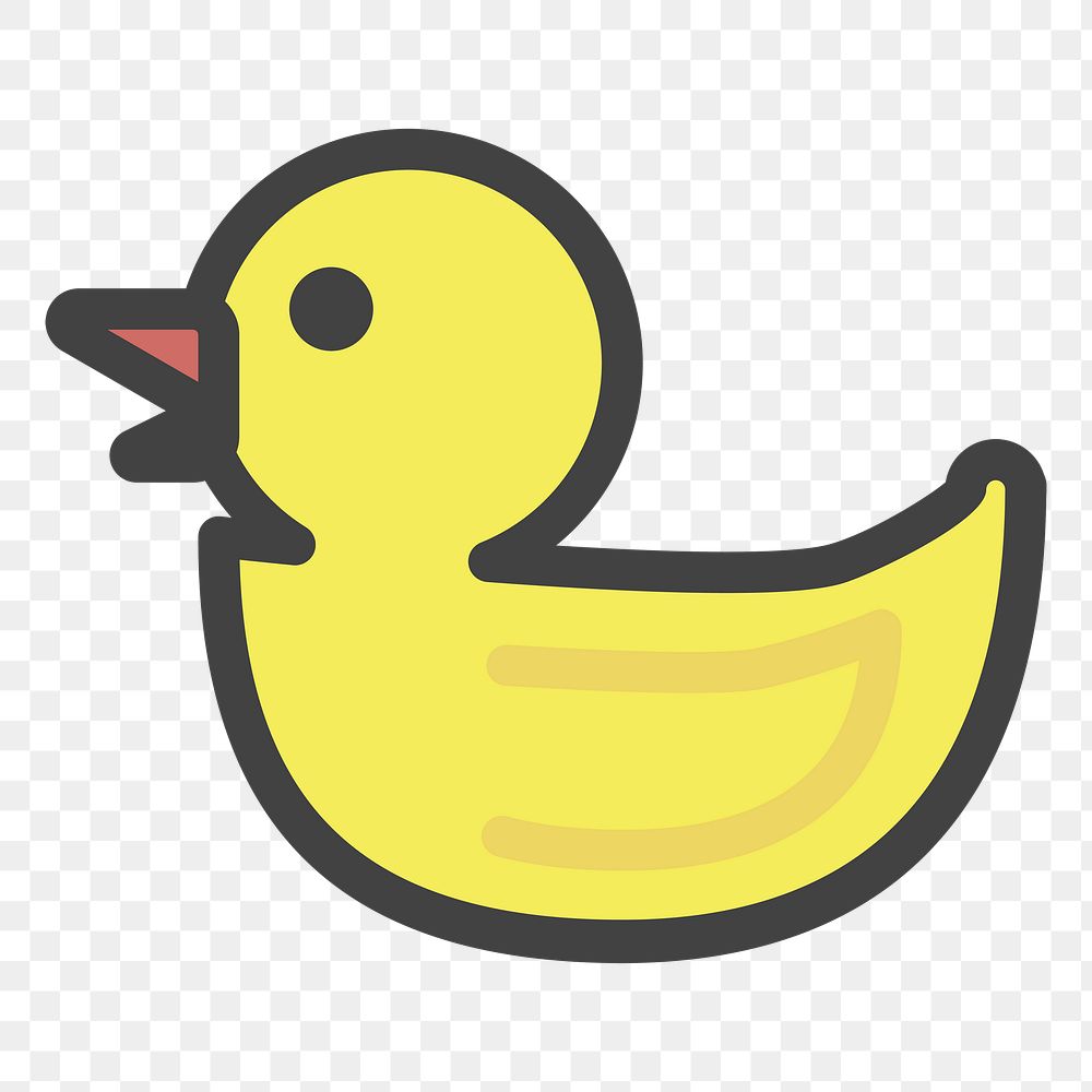 PNG yellow rubber duck icon illustration sticker, transparent background