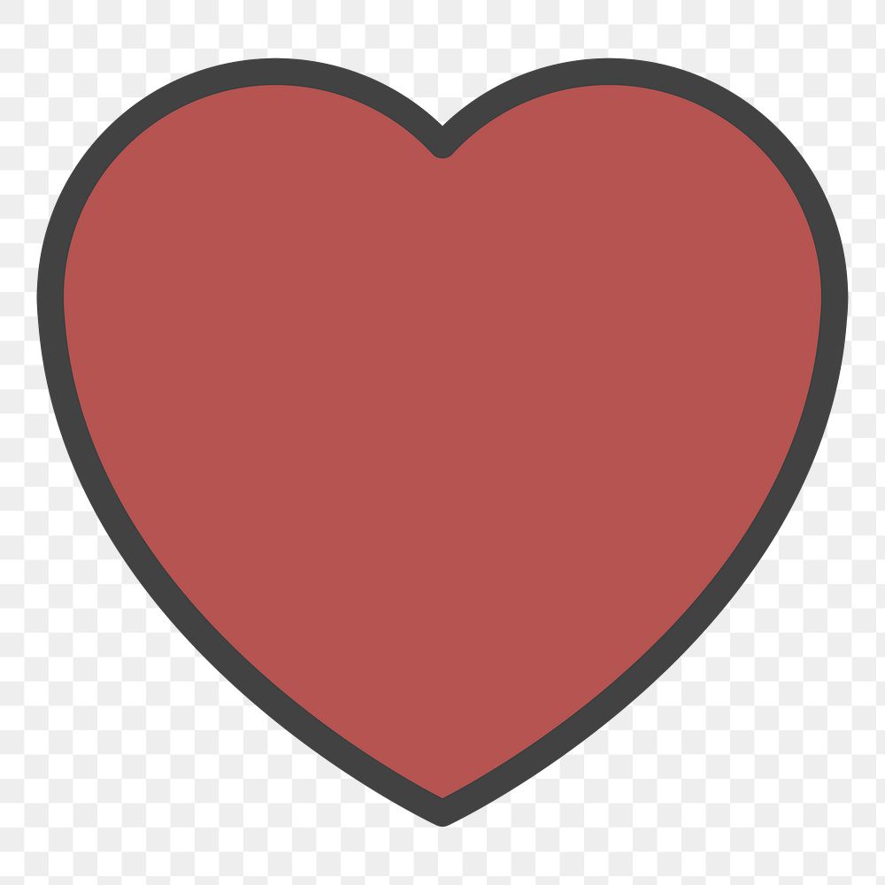 PNG Heart illustration sticker, transparent background