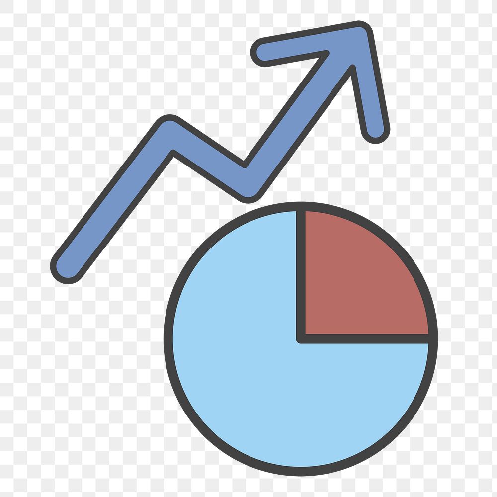 PNG growth graph icon sticker, transparent background