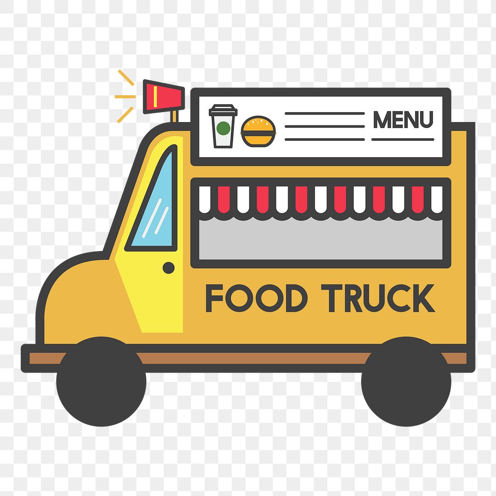 Food truck png illustration, transparent background