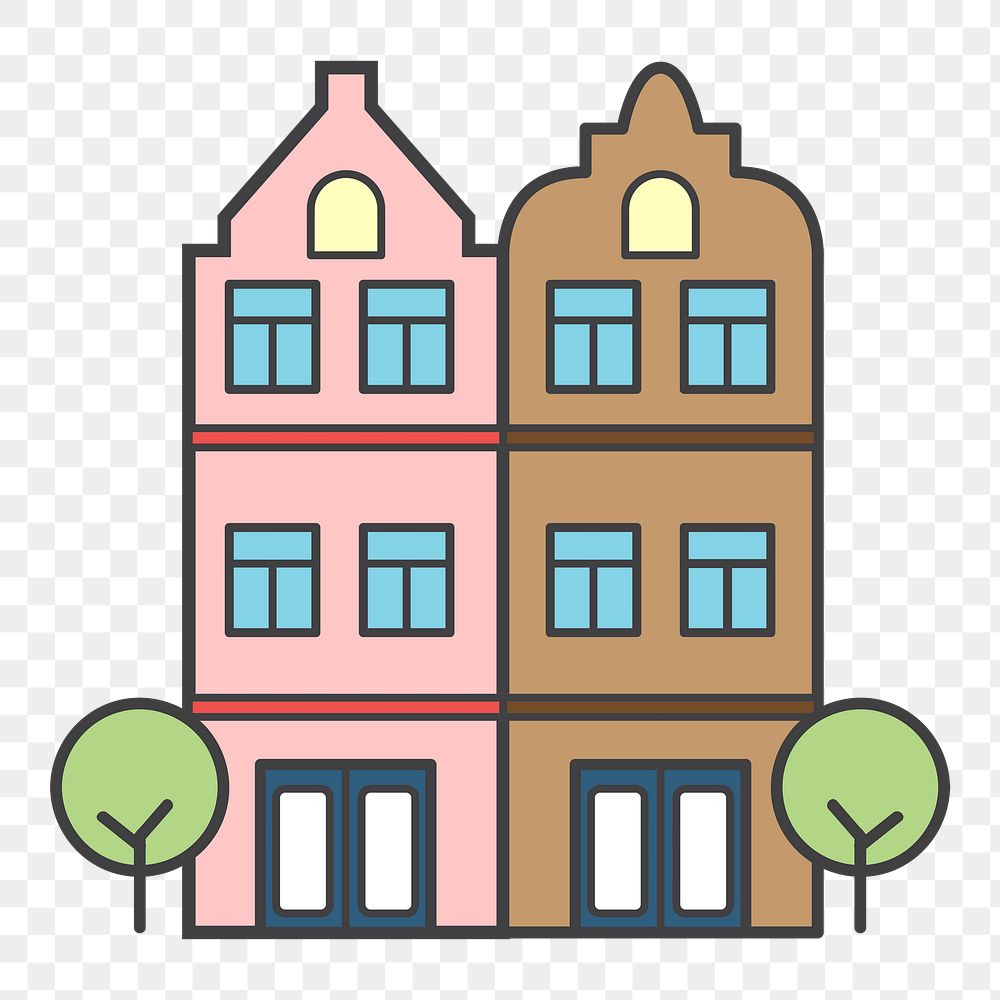 Townhouse png illustration, transparent background