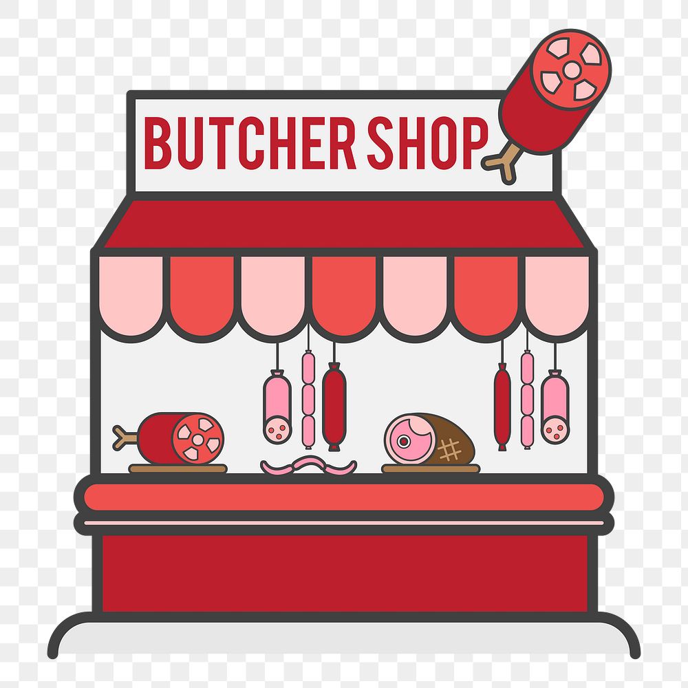 Butcher shop png illustration, transparent background