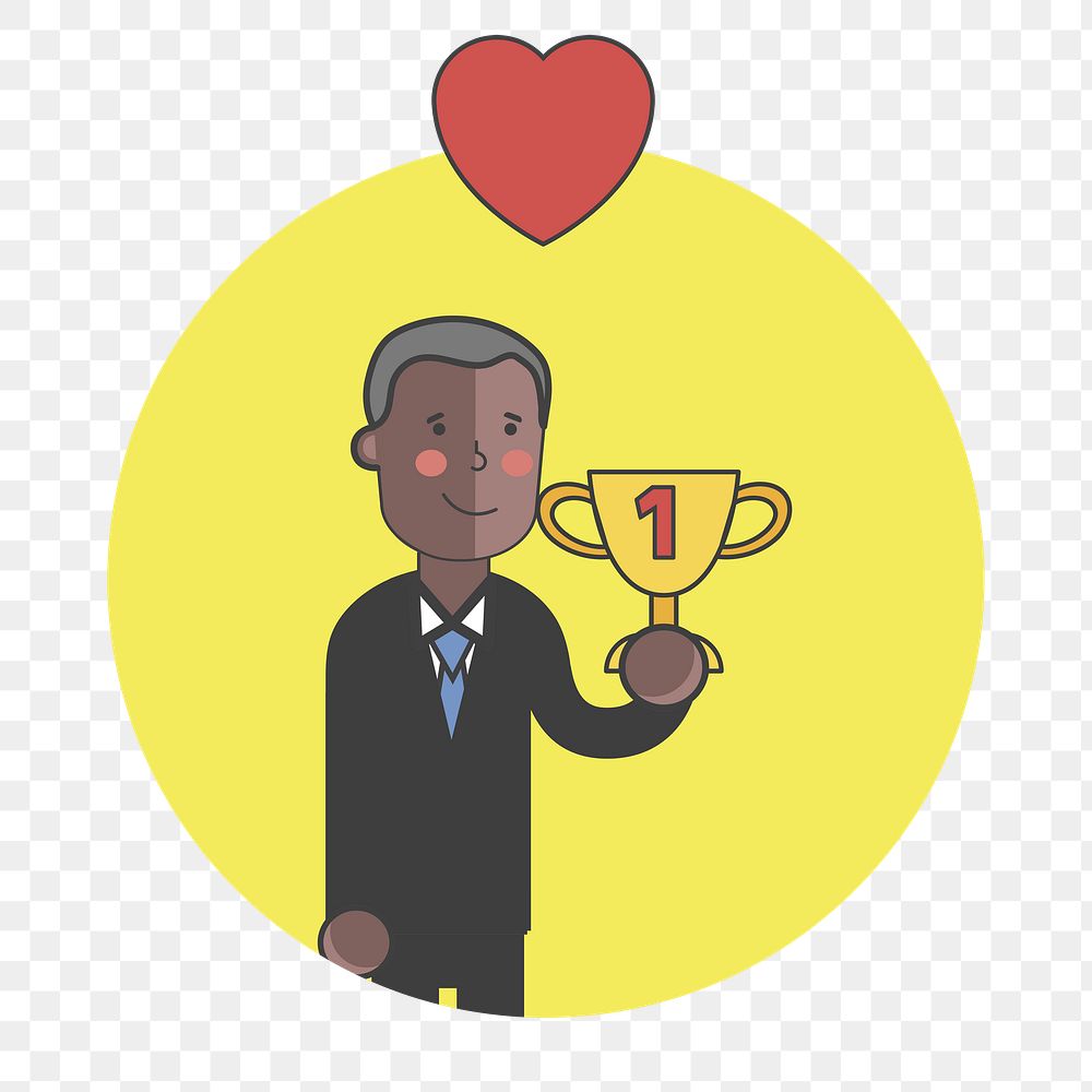 Business trophy png illustration, transparent background