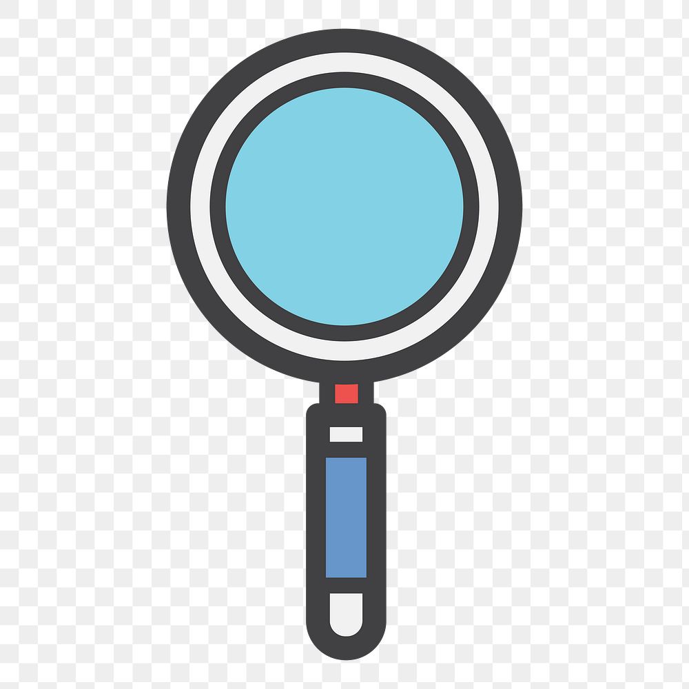 PNG magnifying glass icon sticker, transparent background