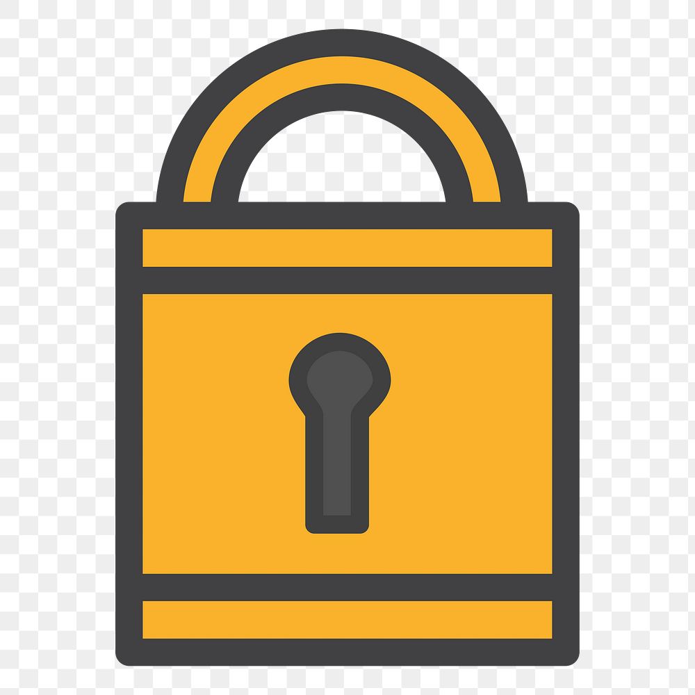 PNG lock icon sticker, transparent background