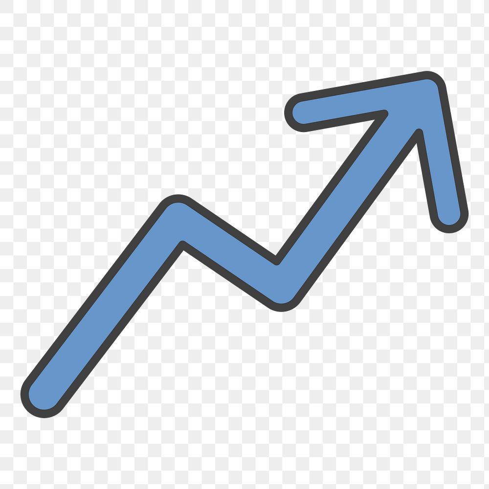PNG growth arrow graph sticker, transparent background