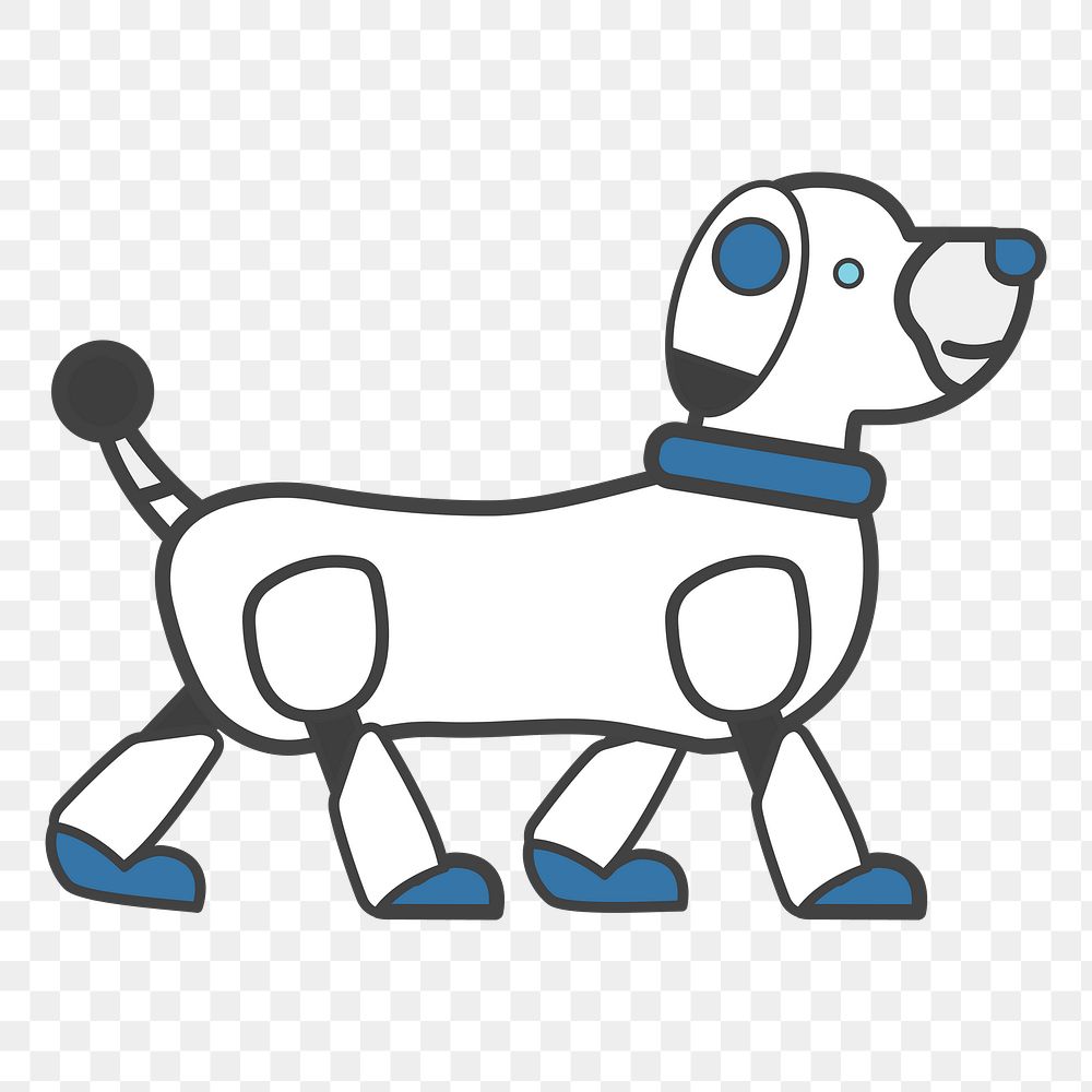PNG dog robot illustration sticker, transparent background