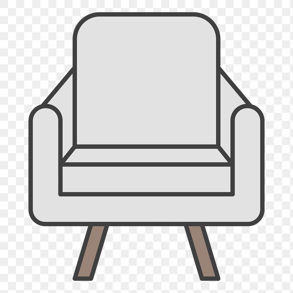 PNG arm chair illustration sticker, transparent background