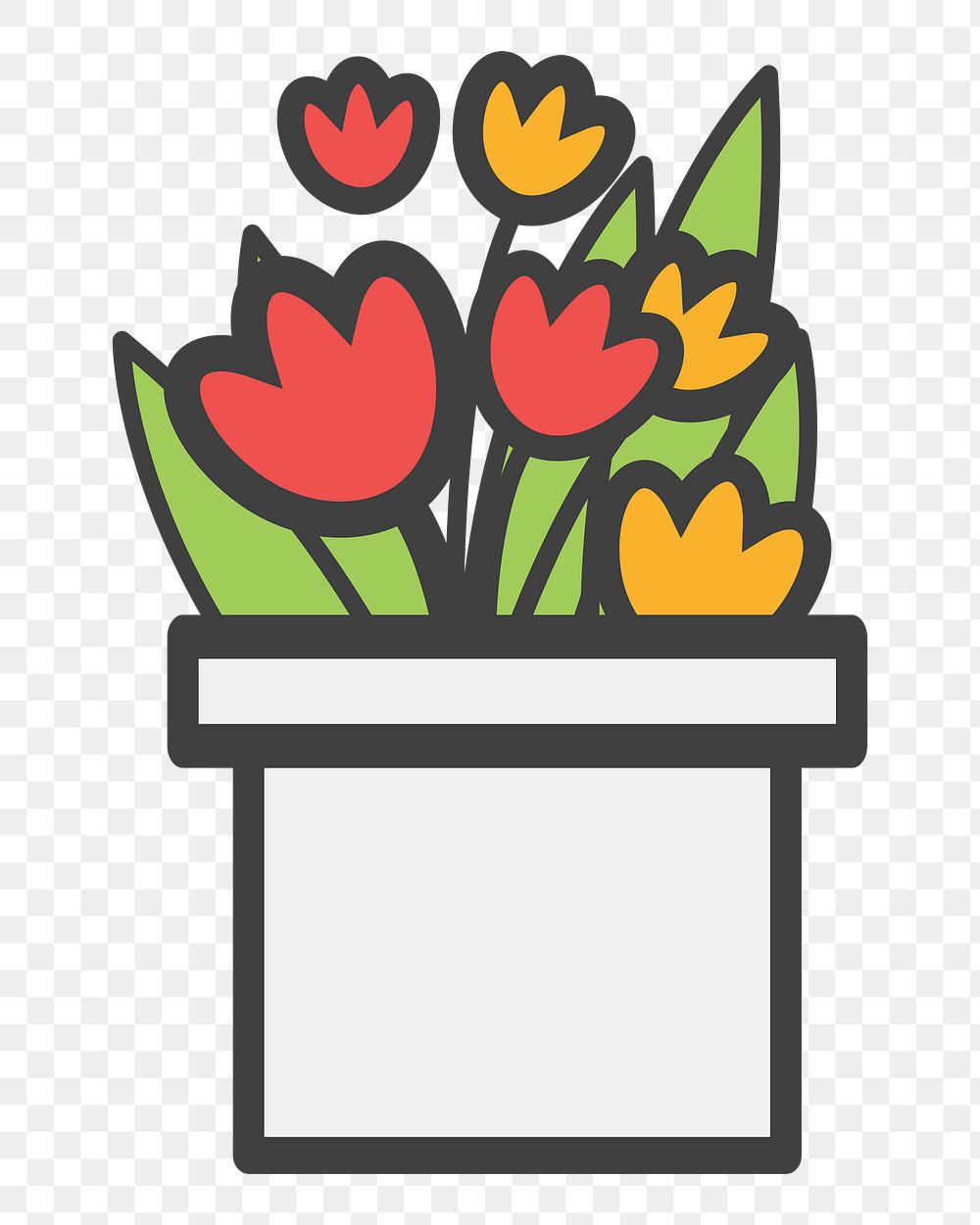 Potted tulip png illustration, transparent background