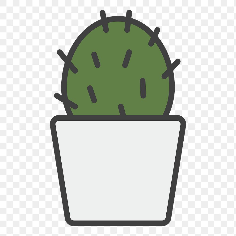 PNG cactus illustration sticker, transparent background