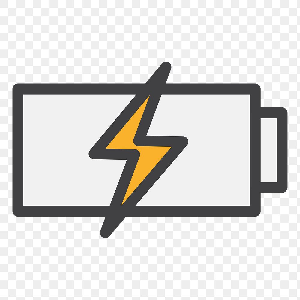 PNG charging battery illustration sticker, transparent background