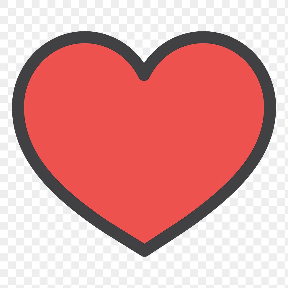 PNG  red heart illustration sticker, transparent background