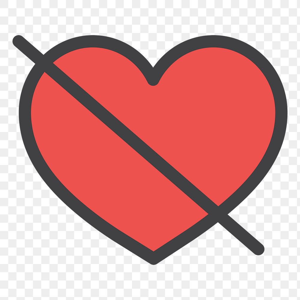 PNG  heart with a line illustration sticker, transparent background