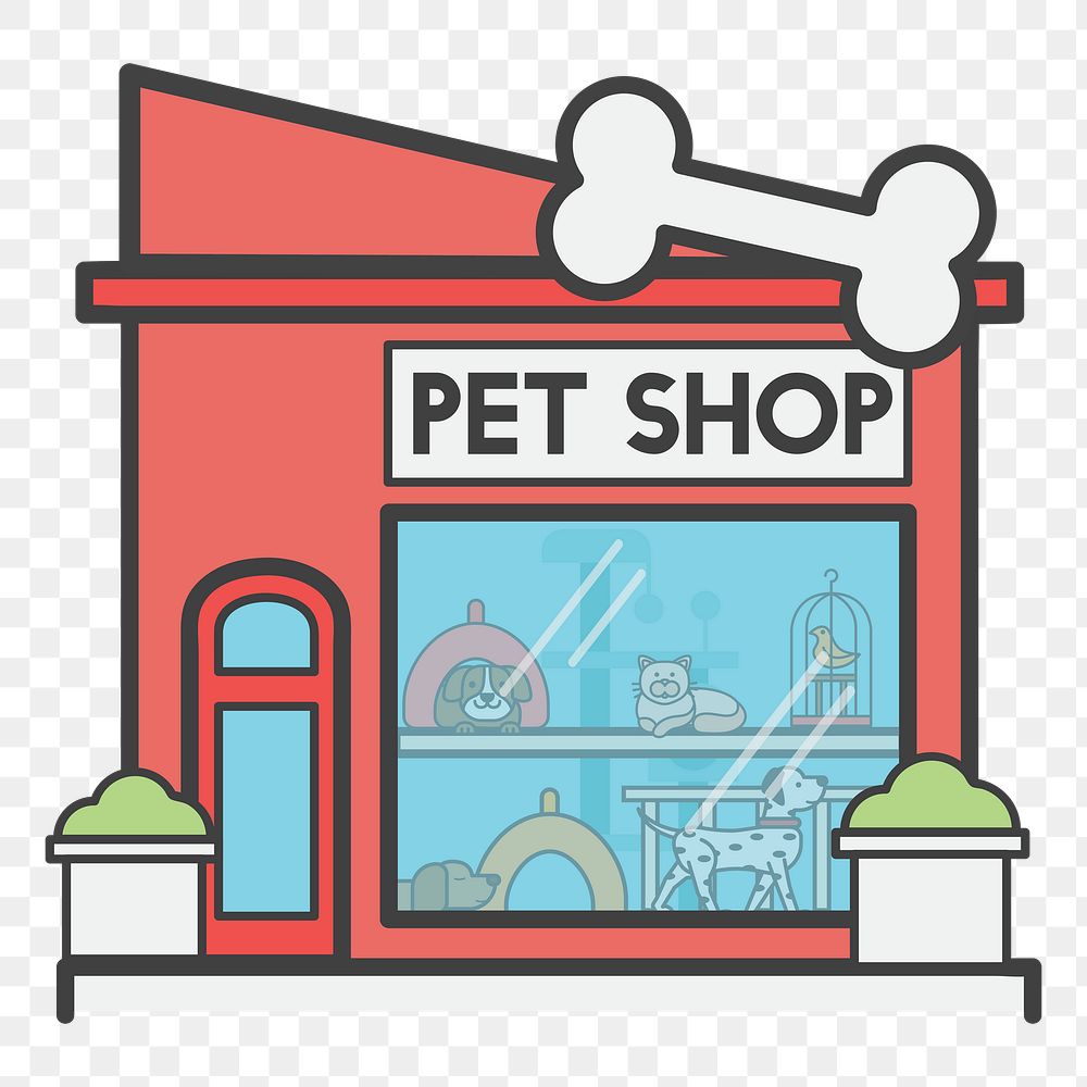 Pet shop png illustration, transparent background