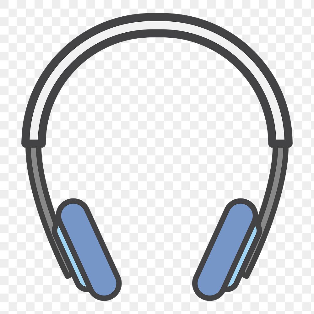 PNG headset illustration sticker, transparent background