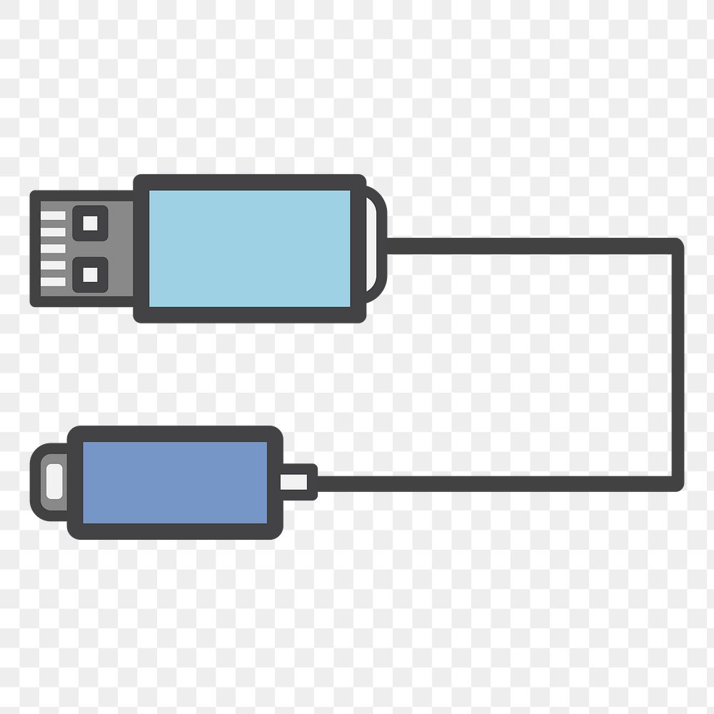 PNG USB charger illustration sticker, transparent background