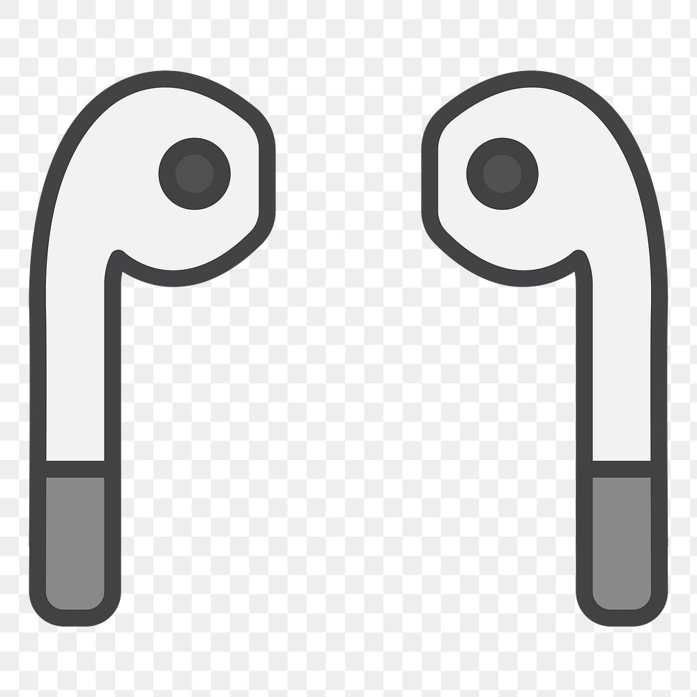 PNG wireless earphones illustration sticker, transparent background