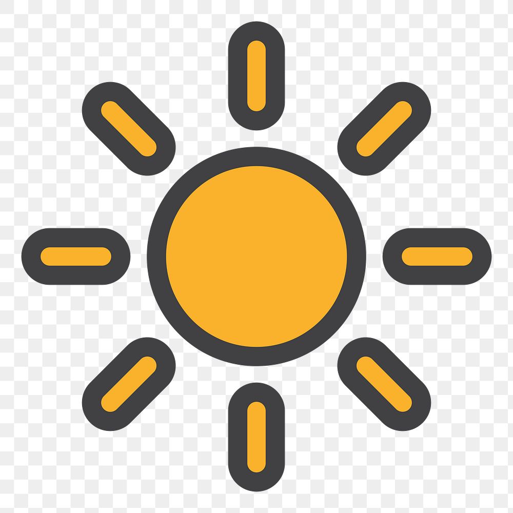 PNG sun icon illustration sticker, transparent background