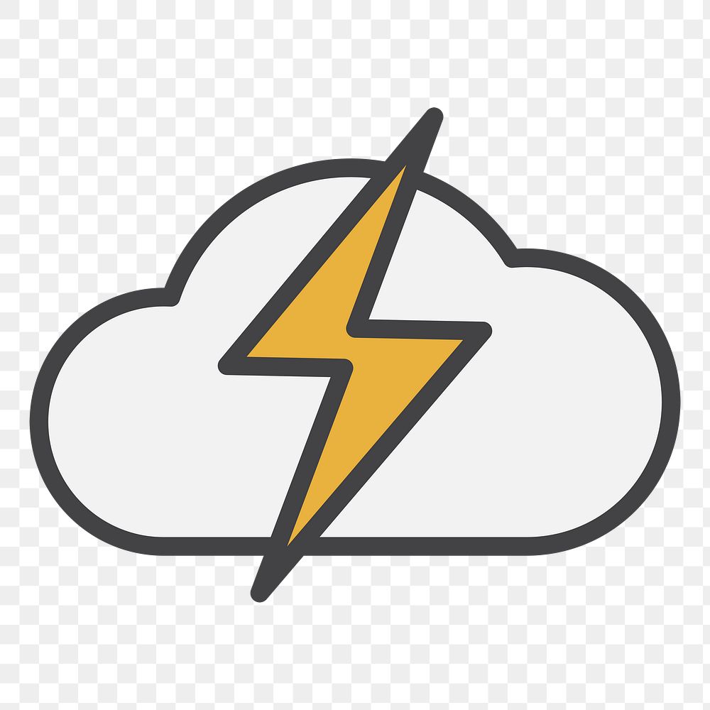 PNG Weather thunder illustration sticker, transparent background