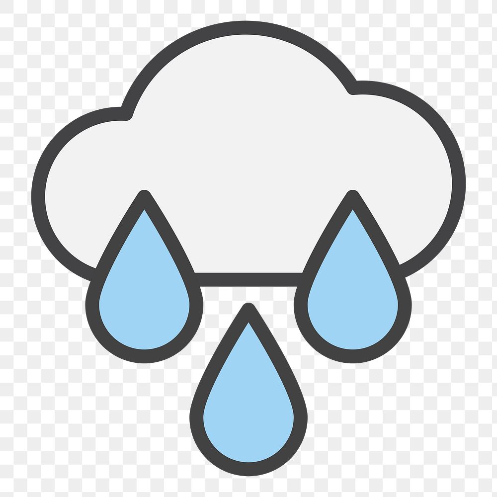 PNG Rain weather illustration sticker, transparent background