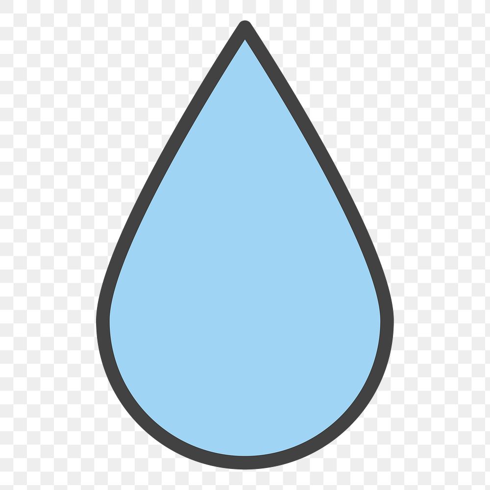 PNG Water droplet illustration sticker, transparent background