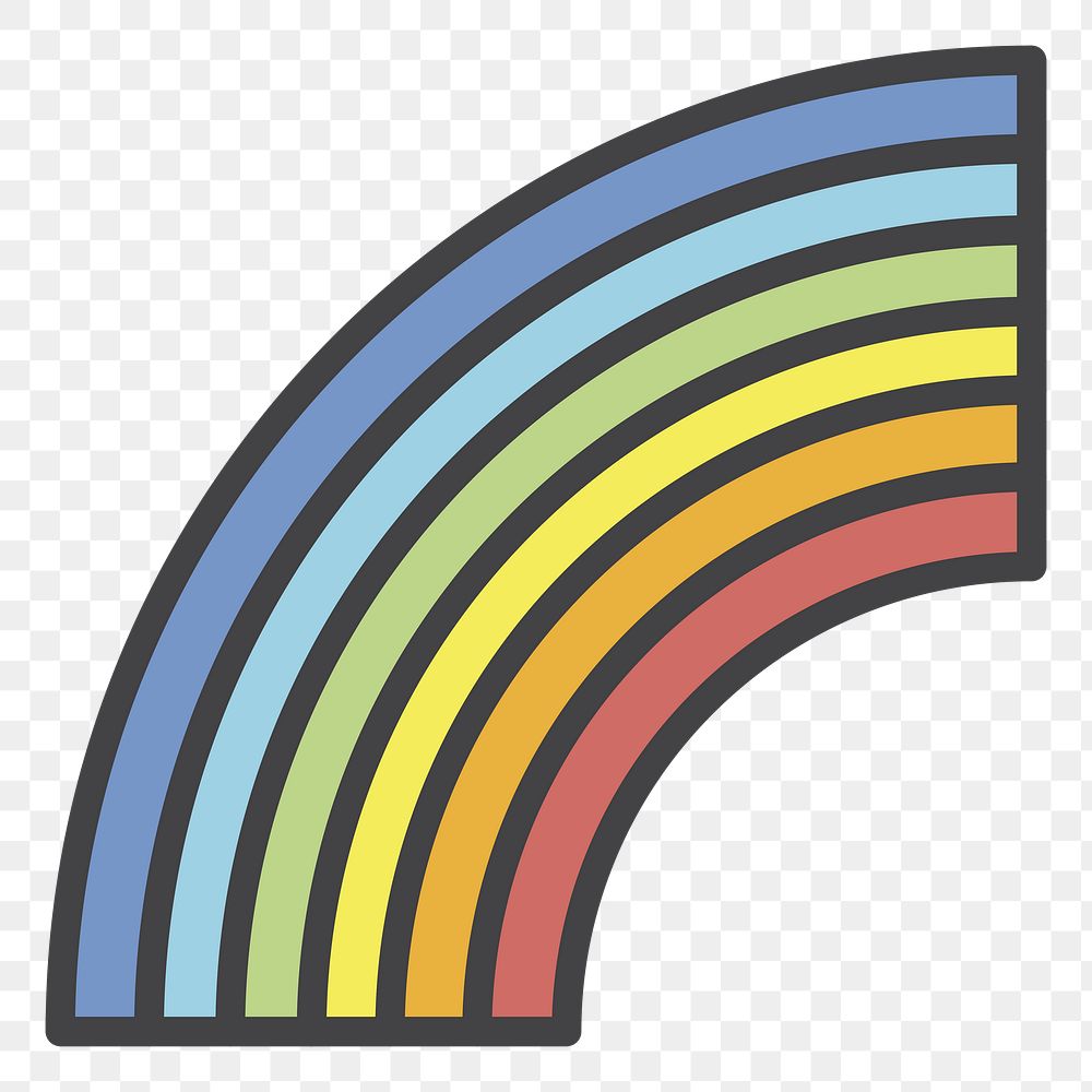 PNG Rainbow illustration sticker, transparent background