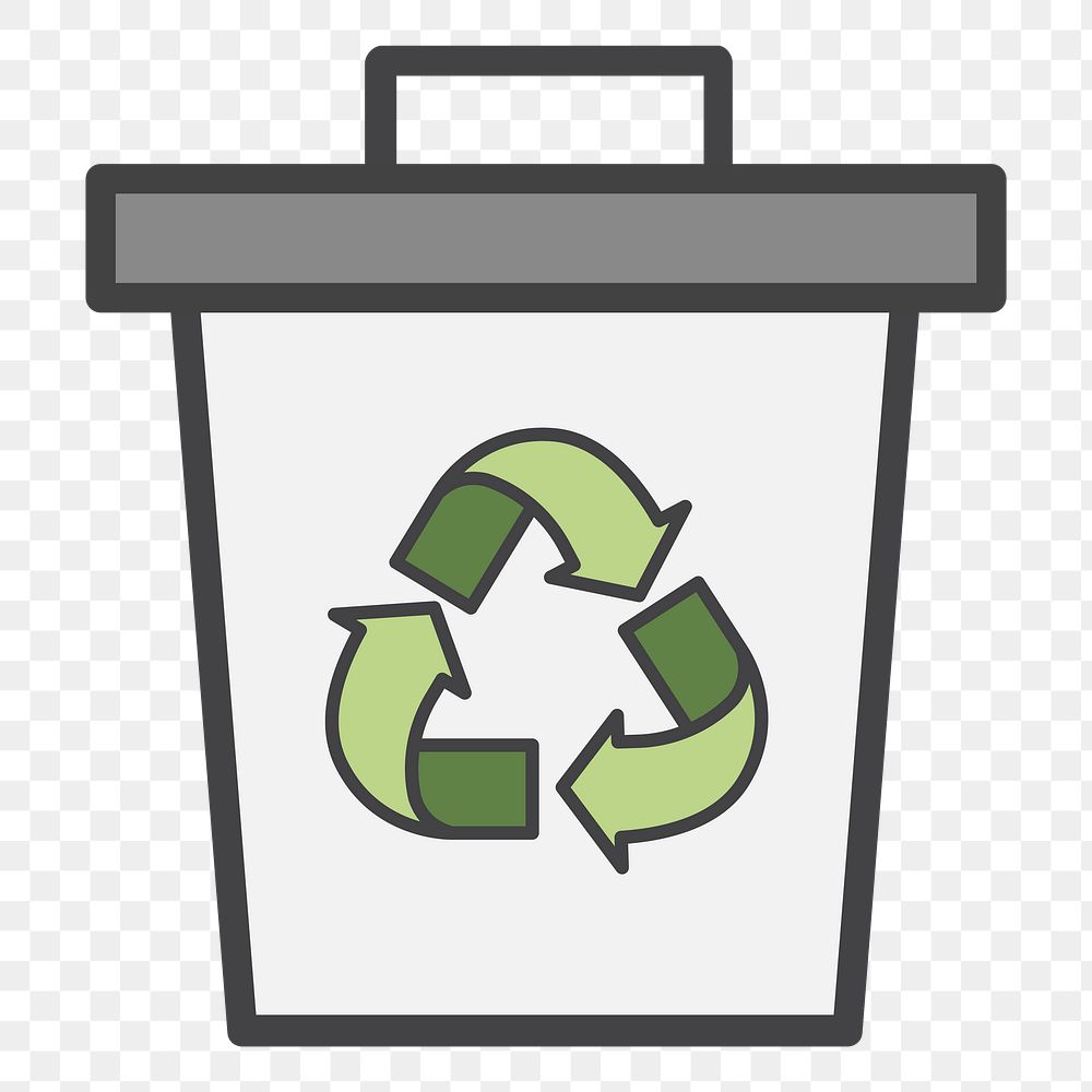PNG Recycle bin environmental illustration sticker, transparent background