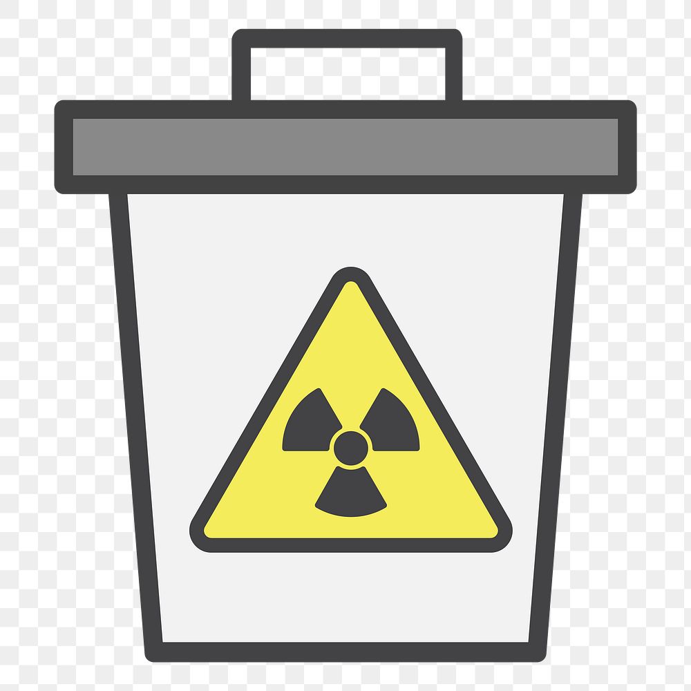 PNG Hazardous waste bin environmental illustration sticker, transparent background
