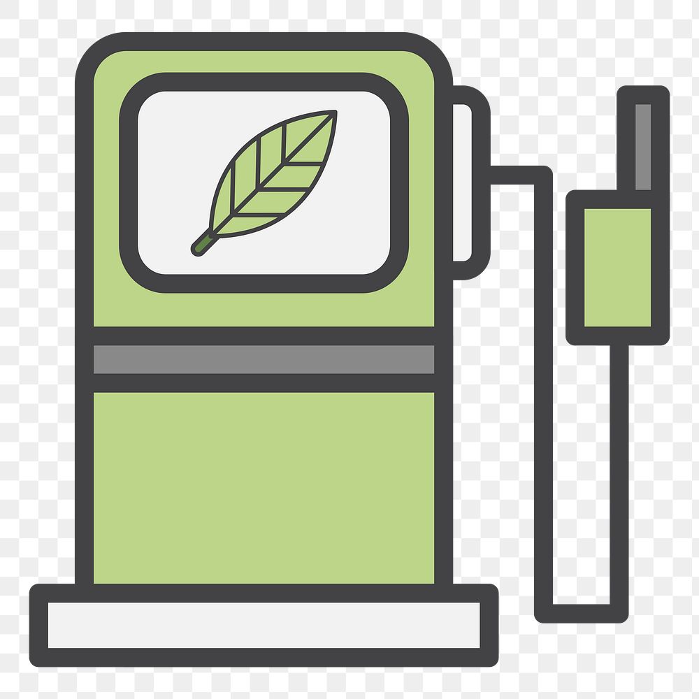 PNG Biofuel gas station environmental illustration sticker, transparent background