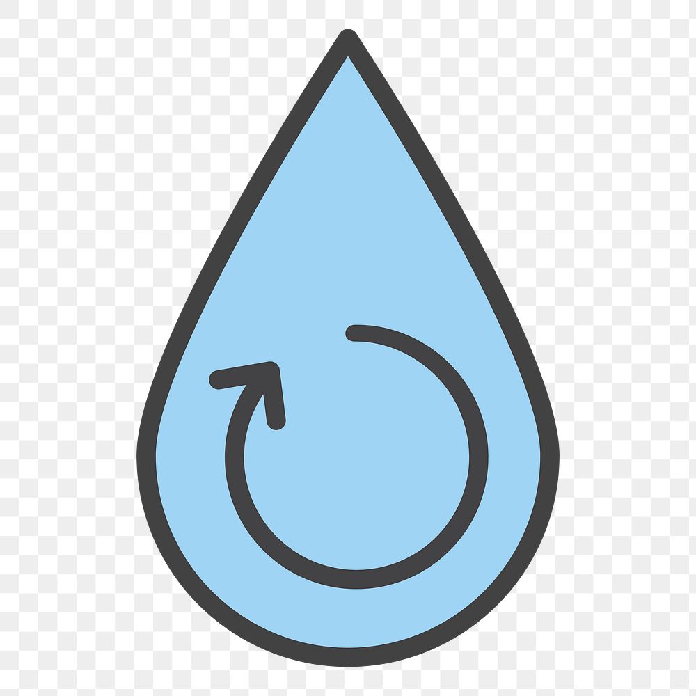 PNG Water reuse illustration sticker, transparent background
