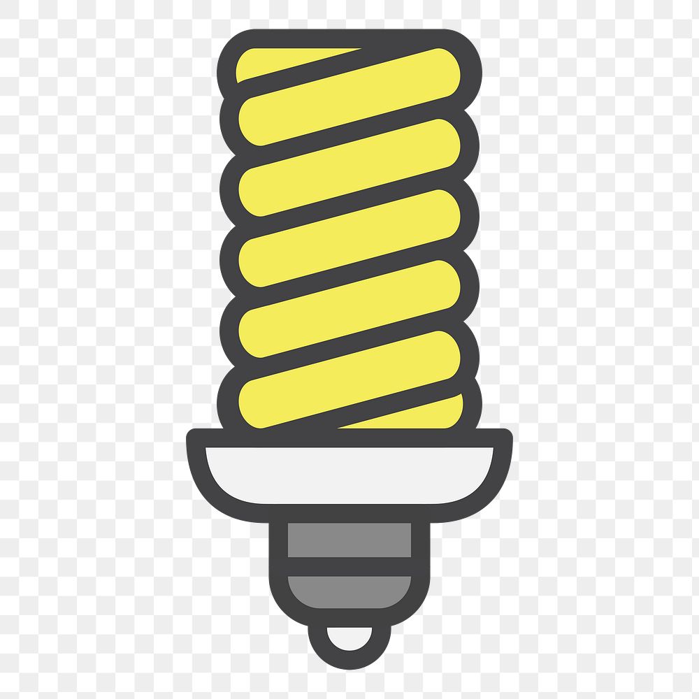 PNG Twisted light bulb illustration sticker, transparent background