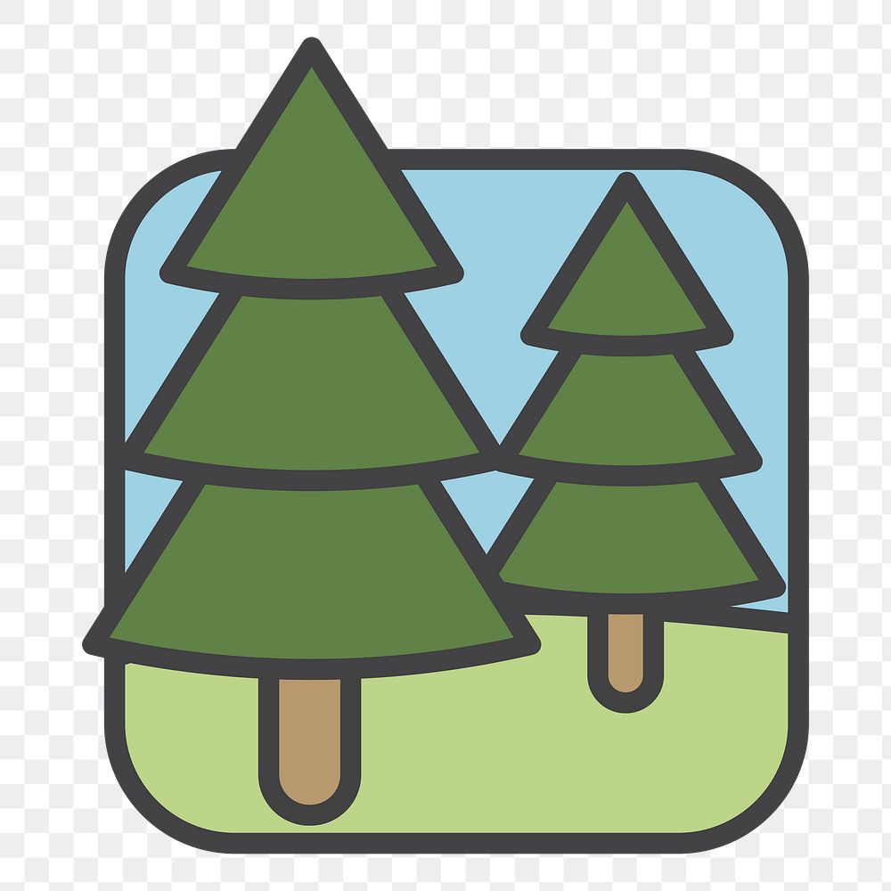 PNG Forest illustration sticker, transparent background