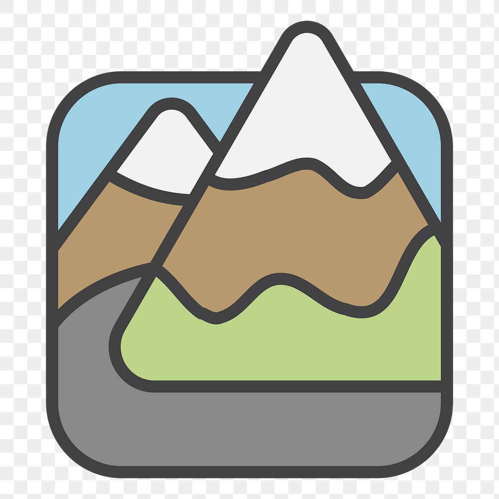 PNG Snow mountain illustration sticker, transparent background