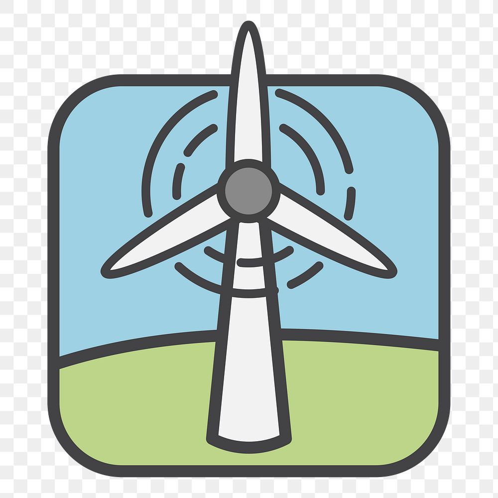 PNG Windmill environmental illustration sticker, transparent background