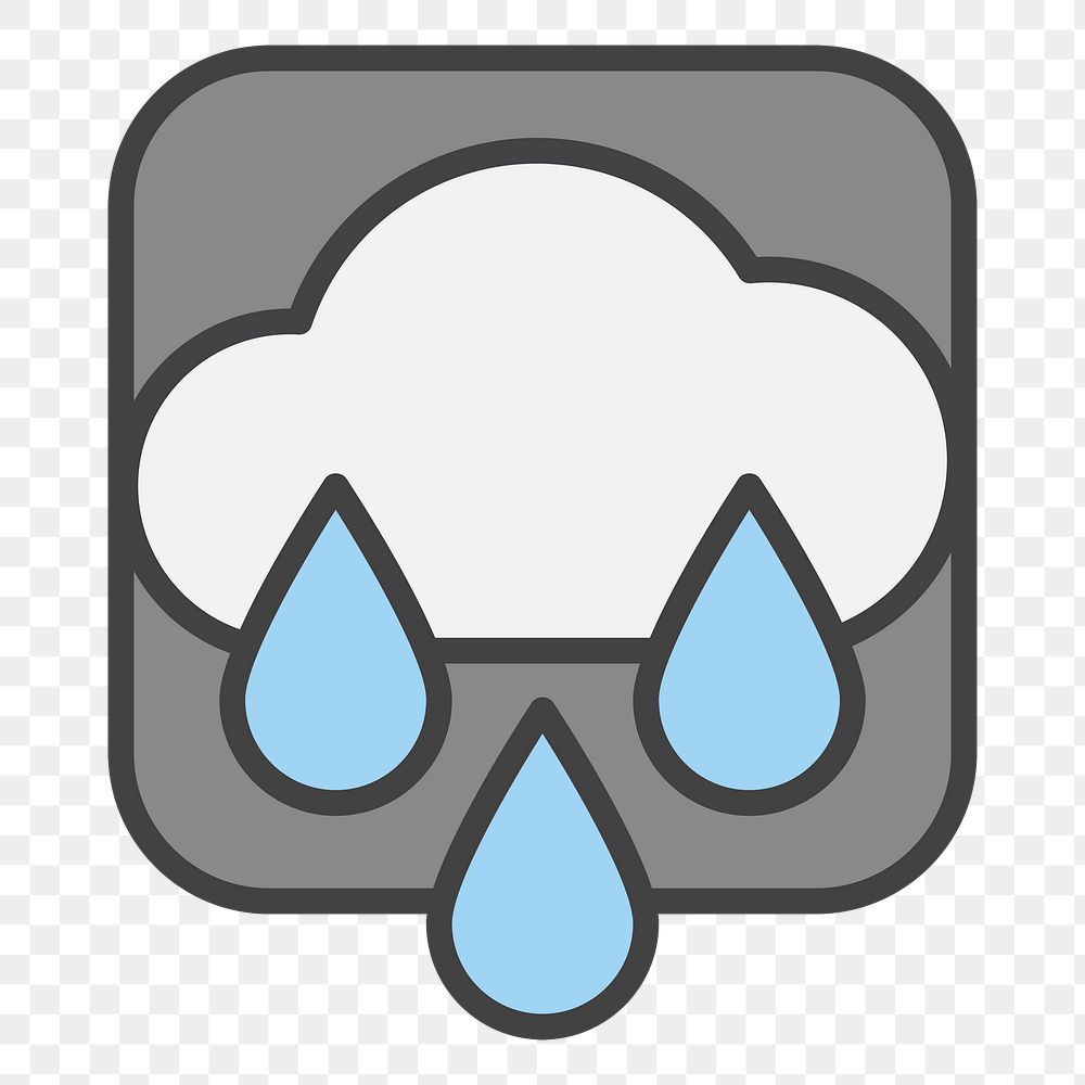 PNG Rain illustration sticker, transparent background