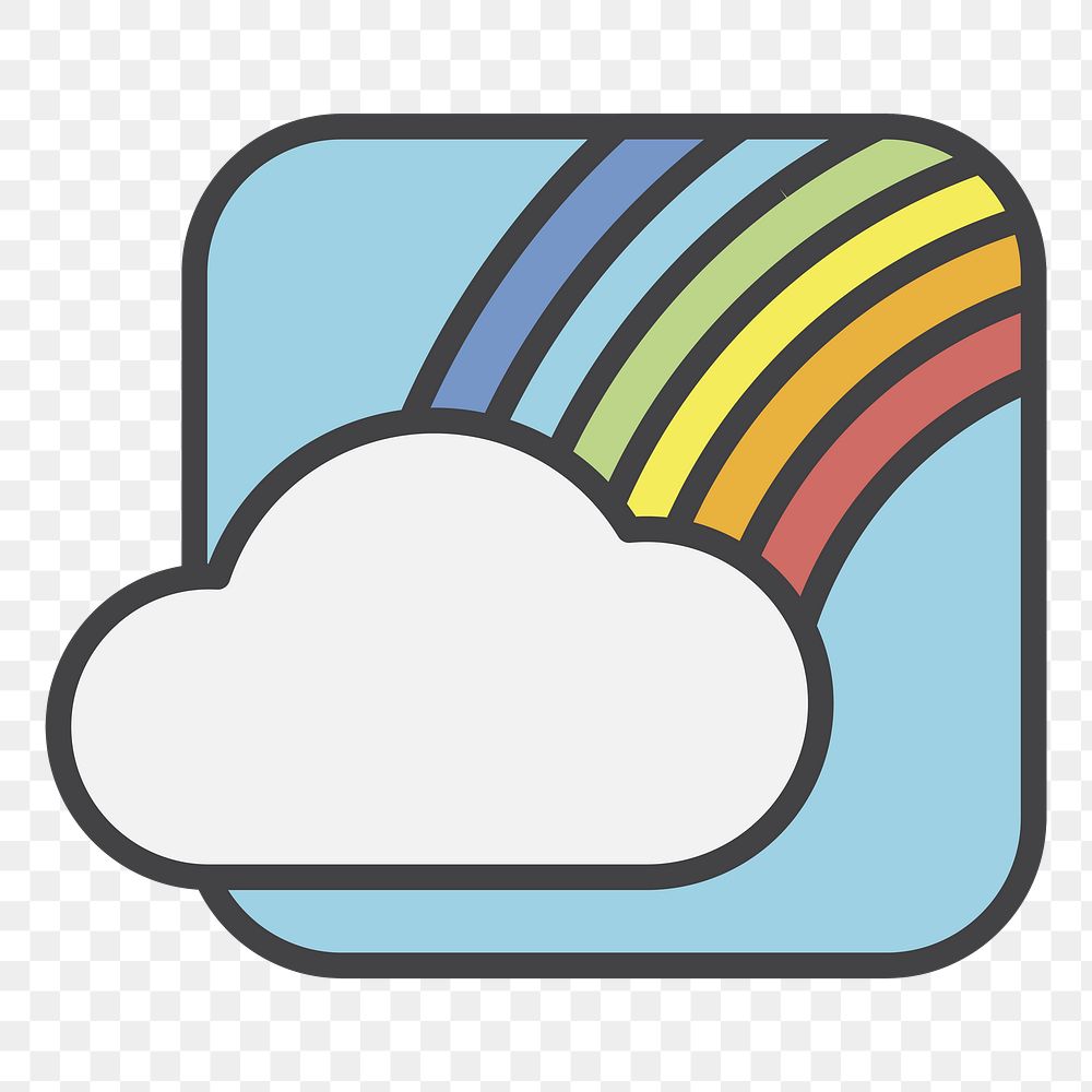 PNG rainbow illustration sticker, transparent background
