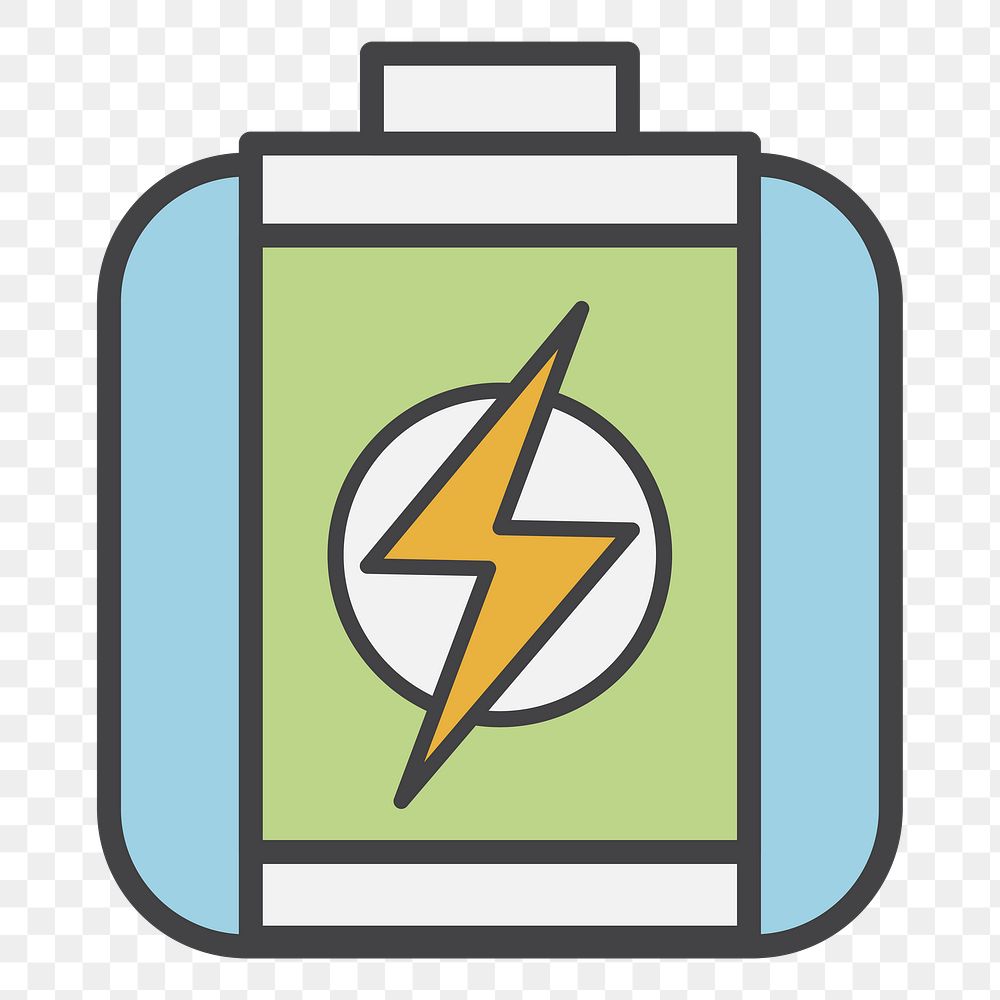 PNG Energy battery illustration sticker, transparent background