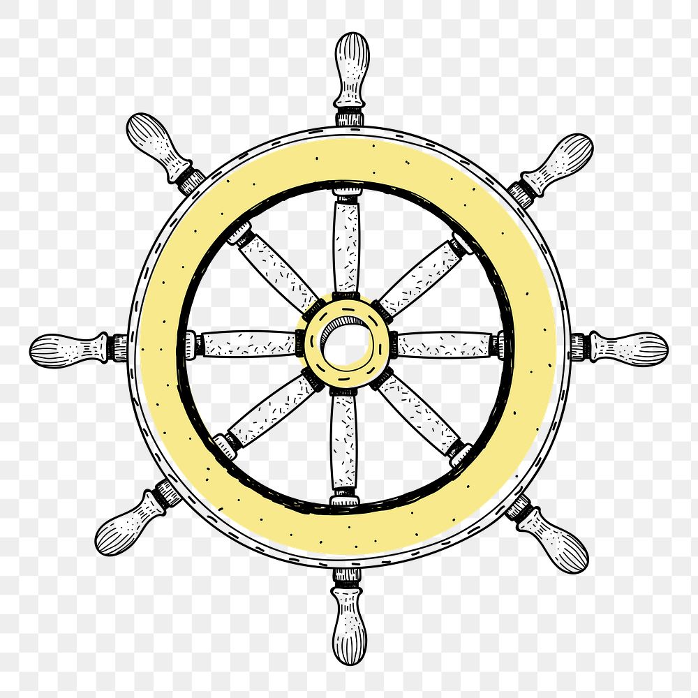 Ship's wheel png illustration, transparent background