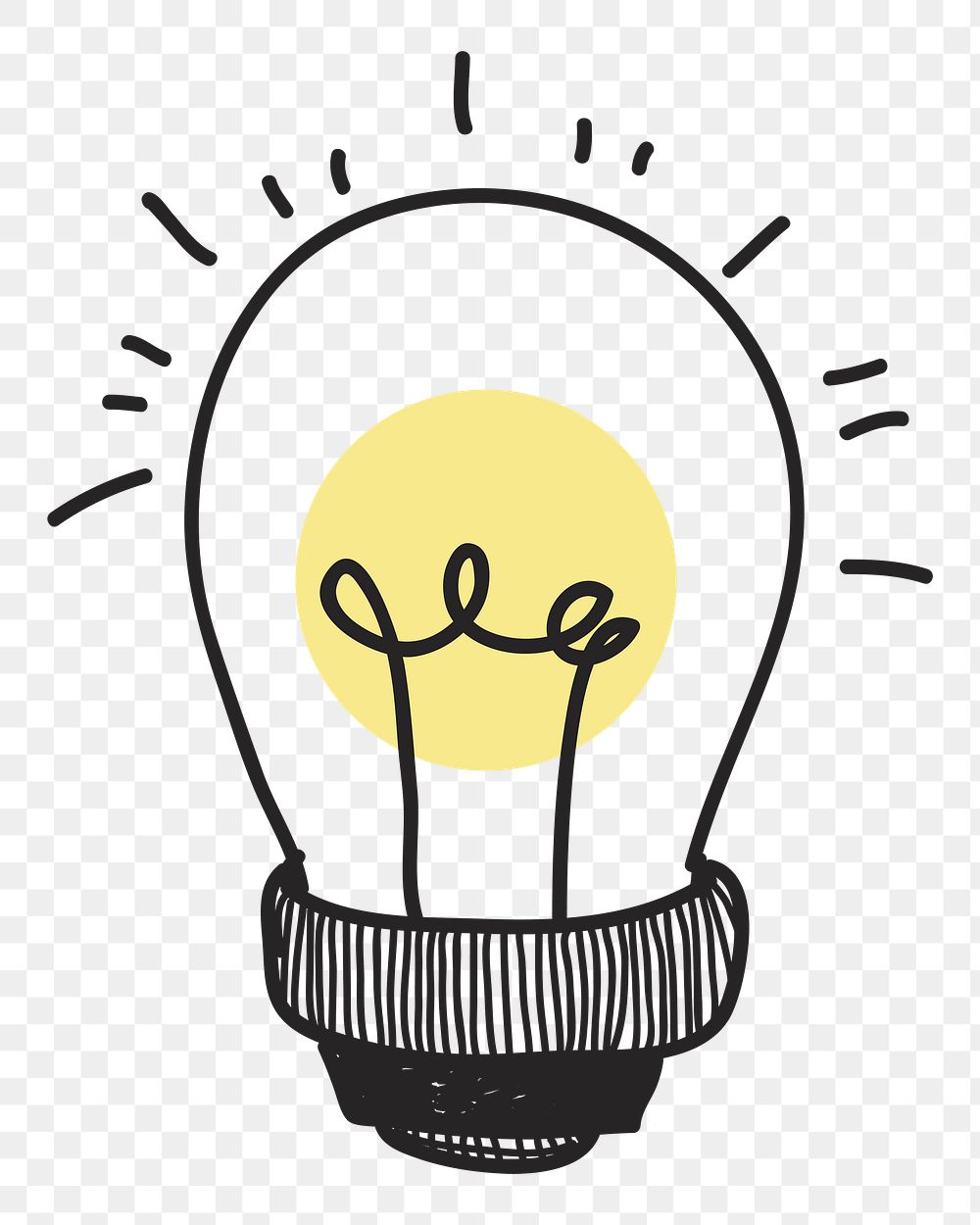 Light bulb png doodle illustration, transparent background