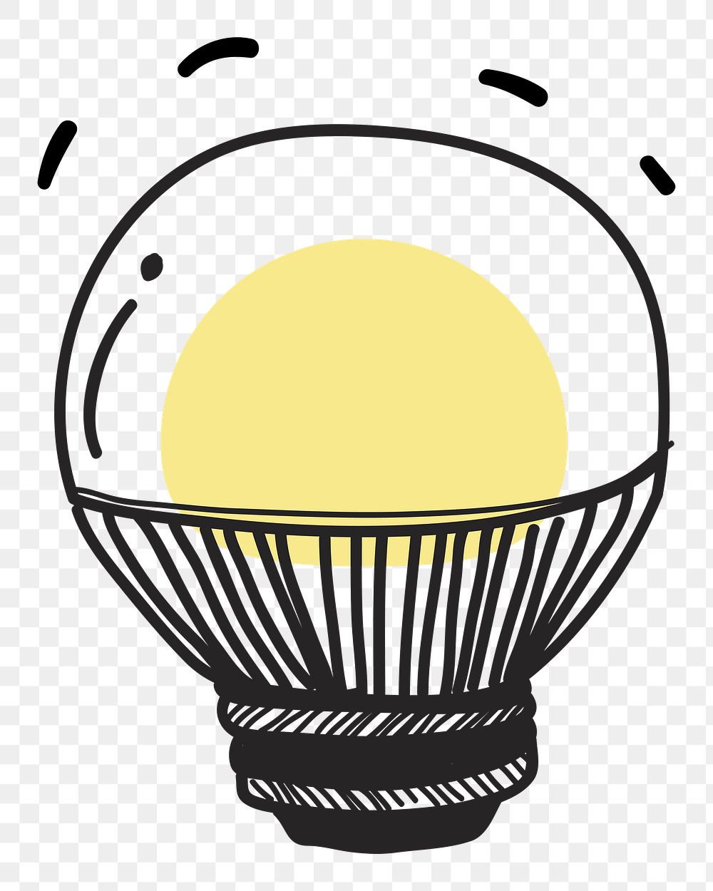 Light bulb png doodle illustration, transparent background