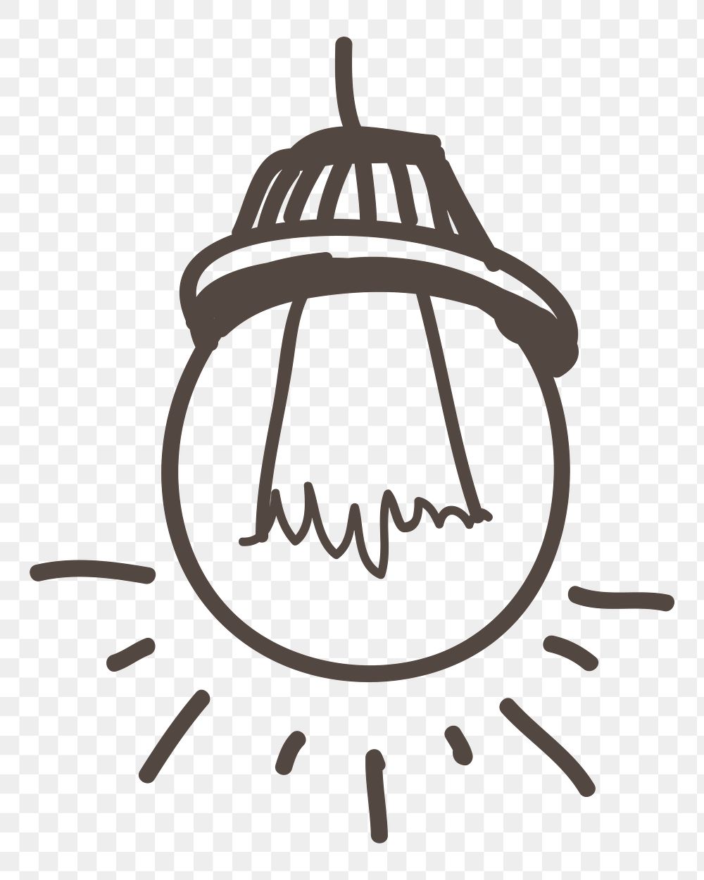 Light bulb png doodle illustration, transparent background