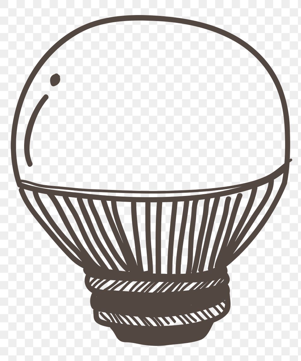 Light bulb png doodle illustration, transparent background