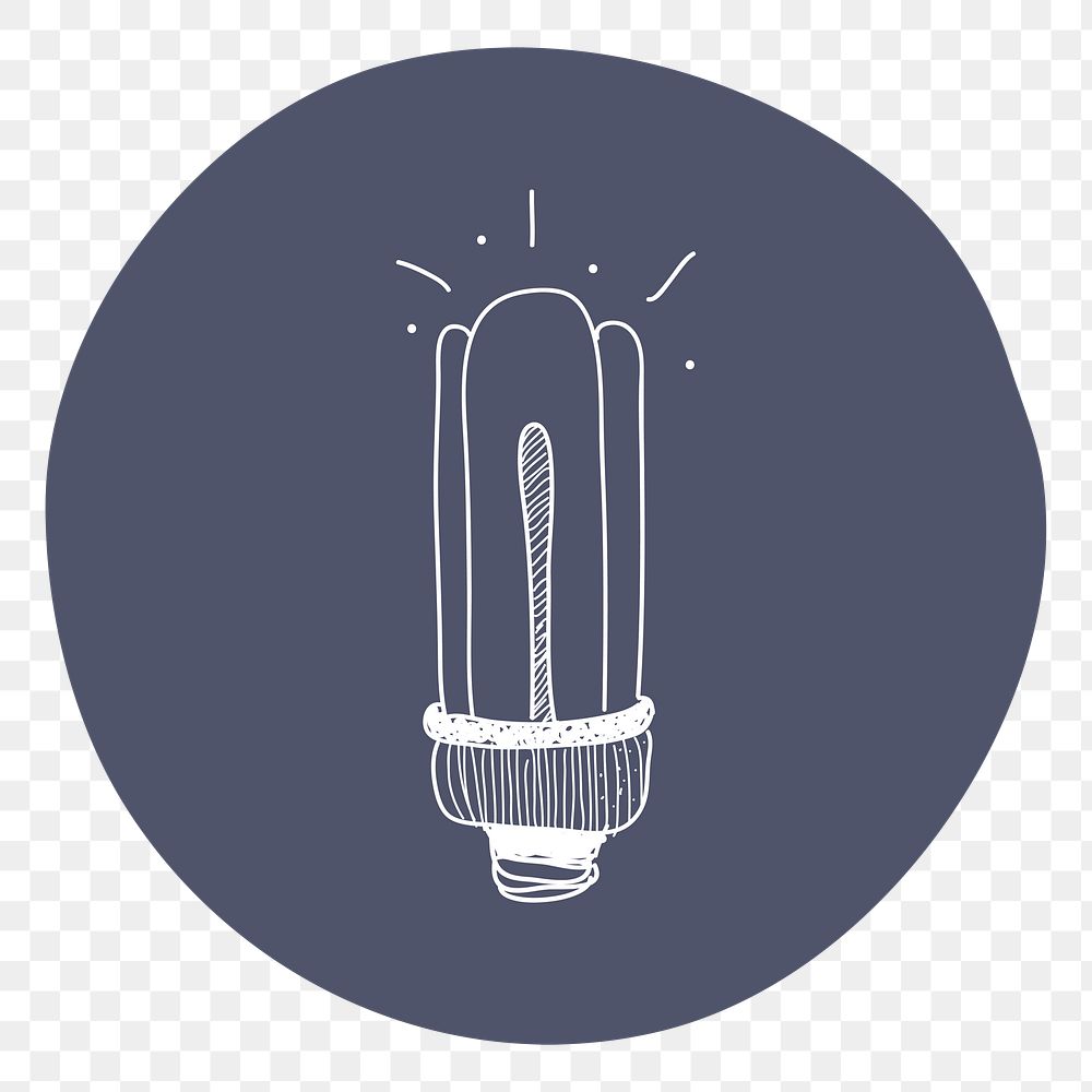 Light bulb png badge illustration, transparent background