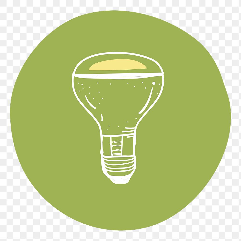 Light bulb png badge illustration, transparent background